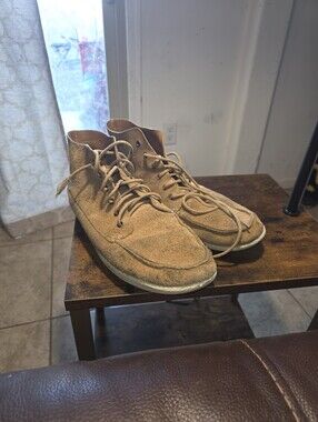 OluKai Men's Suede Moc Toe Lace-Up Boots in Tan
